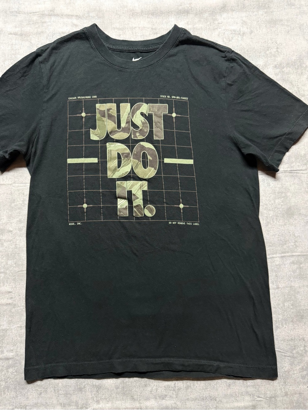 Nike Men’s Black Tee with Olive Graphic 'Just Do It.'